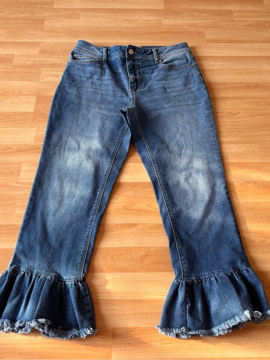 C Est. 1946 Denim - EST 1946 Denim Ruffle Hem Denim Jeans - Blue